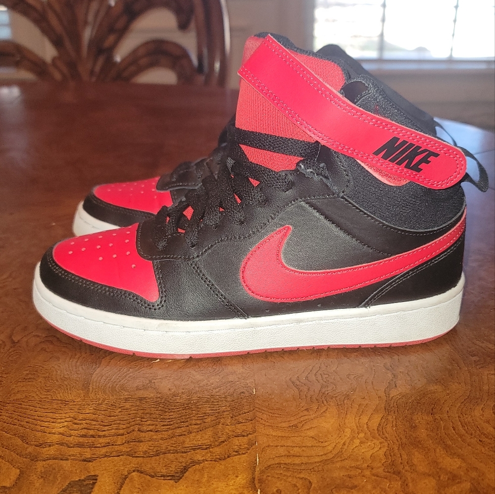 Nike Court Borough Mid 2 Red Black White Shoes Sneakers - Picture 8 of 11